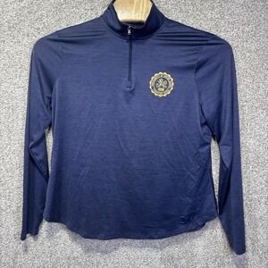 Notre Dame Fighting Irish Shirt Mens 2XL Blue Football Under Armour Quarter Zip